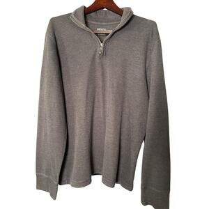 Merona 1/4 Zip Long Sleeve Pullover Sweater Sweatshirt Gray Large